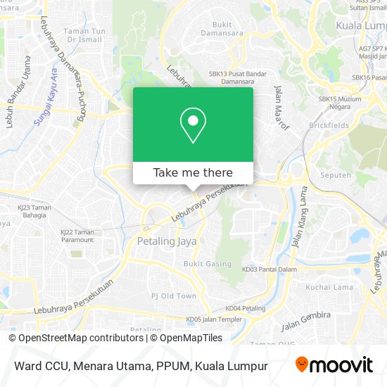Ward CCU, Menara Utama, PPUM map