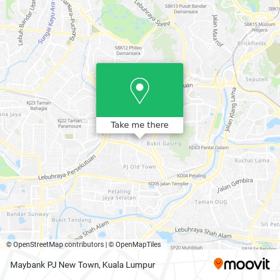 Peta Maybank PJ New Town