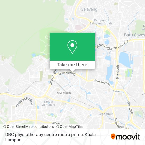 DBC physiotherapy centre metro prima map