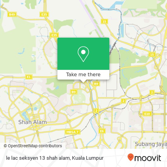 le lac seksyen 13 shah alam map