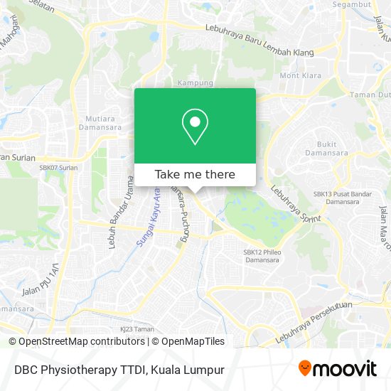 DBC Physiotherapy TTDI map