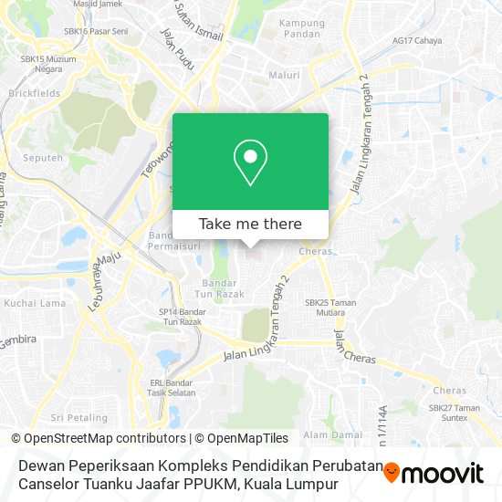 Dewan Peperiksaan Kompleks Pendidikan Perubatan Canselor Tuanku Jaafar PPUKM map