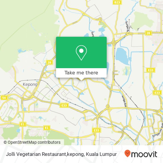 Jolli Vegetarian Restaurant,kepong map