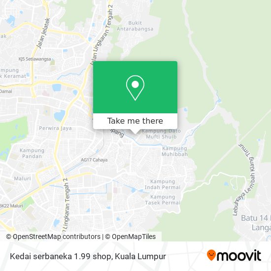 Peta Kedai serbaneka 1.99 shop