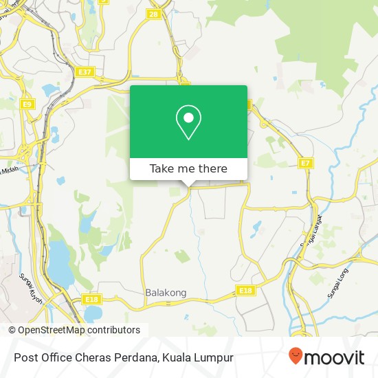Peta Post Office Cheras Perdana