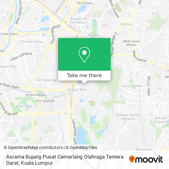Asrama Bujang Pusat Cemerlang Olahraga Tentera Darat map