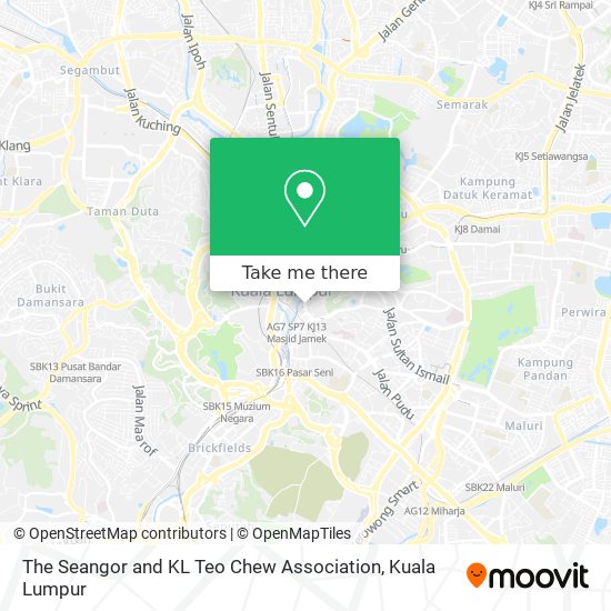 The Seangor and KL Teo Chew Association map