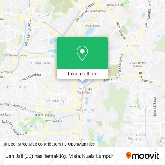 Jah Jali (JJ) nasi lemak,Kg. M'sia map