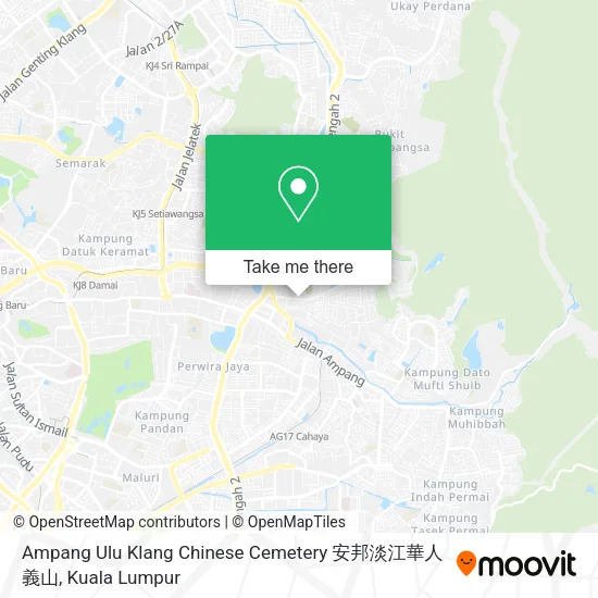 Ampang Ulu Klang Chinese Cemetery 安邦淡江華人義山 map