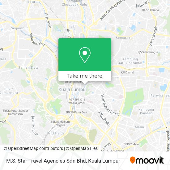Peta M.S. Star Travel Agencies Sdn Bhd