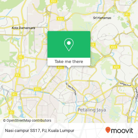 Nasi campur SS17, PJ map