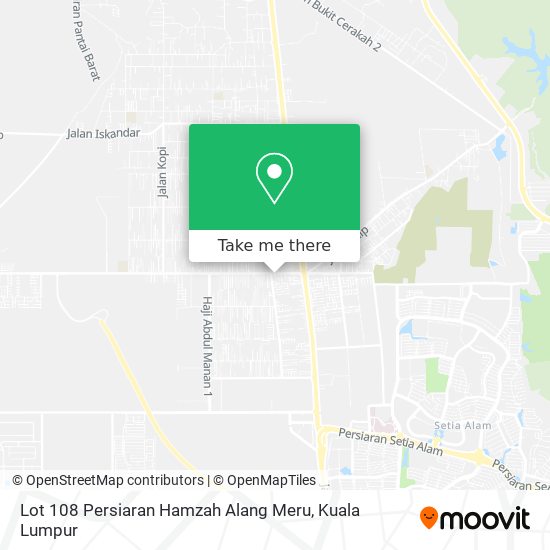 Peta Lot 108 Persiaran Hamzah Alang Meru