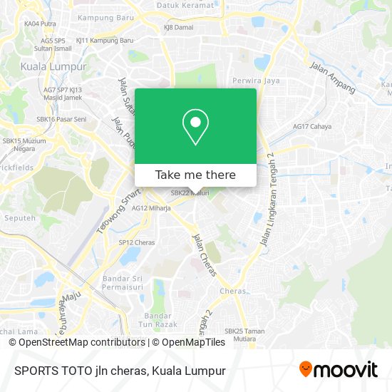 SPORTS TOTO jln cheras map