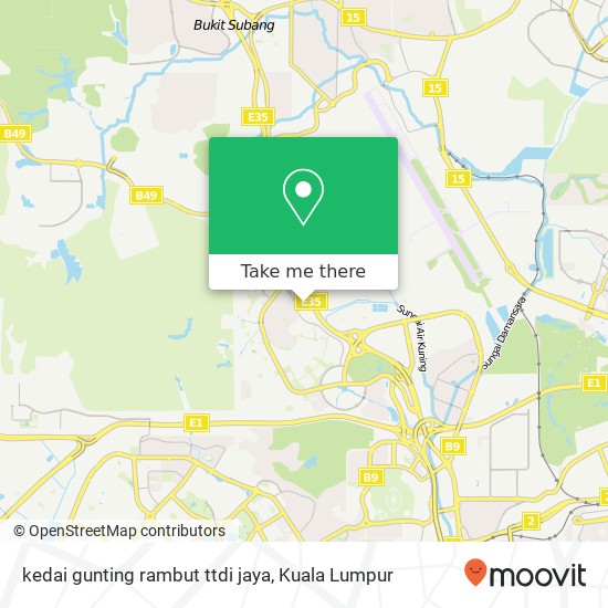 kedai gunting rambut ttdi jaya map