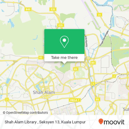 Shah Alam Library , Seksyen 13 map