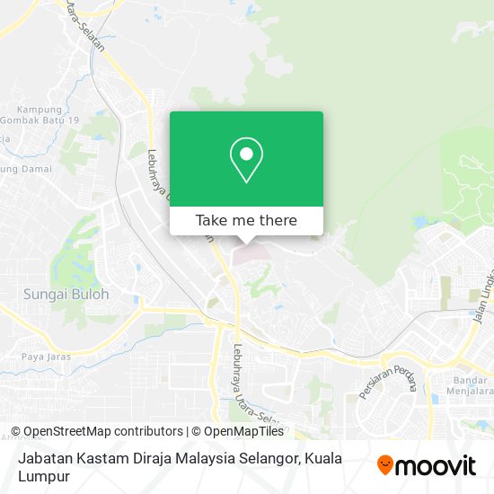 Peta Jabatan Kastam Diraja Malaysia Selangor