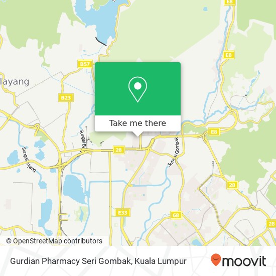 Gurdian Pharmacy Seri Gombak map