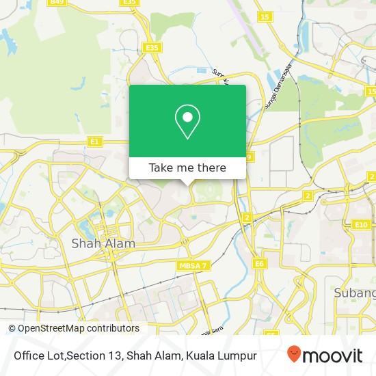 Peta Office Lot,Section 13, Shah Alam
