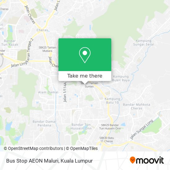 Bus Stop AEON Maluri map