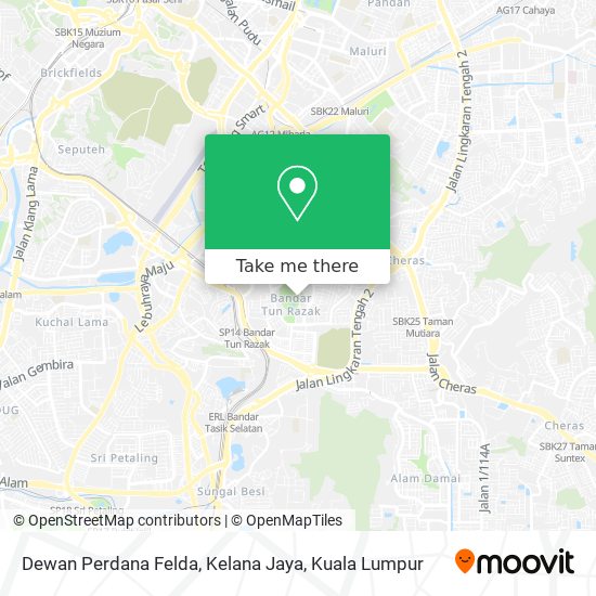 Dewan Perdana Felda, Kelana Jaya map