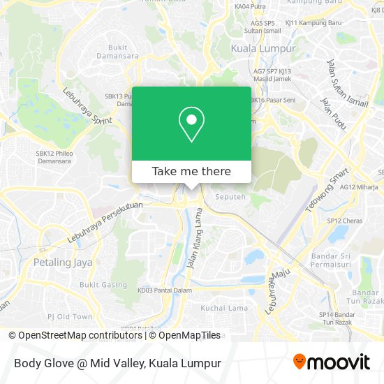 Body Glove @ Mid Valley map