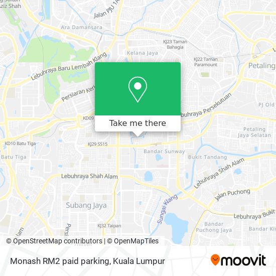 Monash RM2 paid parking map