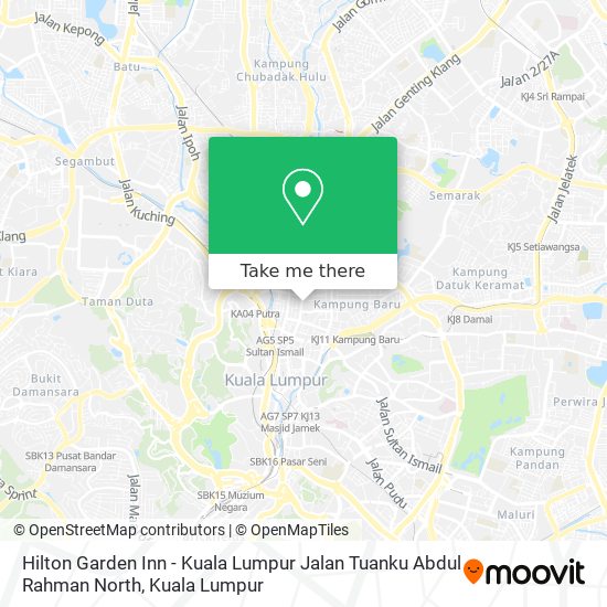 Hilton Garden Inn - Kuala Lumpur Jalan Tuanku Abdul Rahman North map