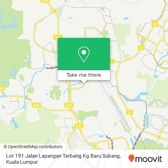 Peta Lot 191 Jalan Lapangan Terbang Kg Baru Subang