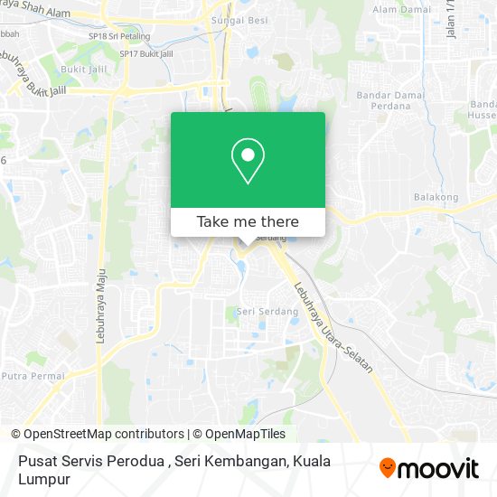 Pusat Servis Perodua , Seri Kembangan map