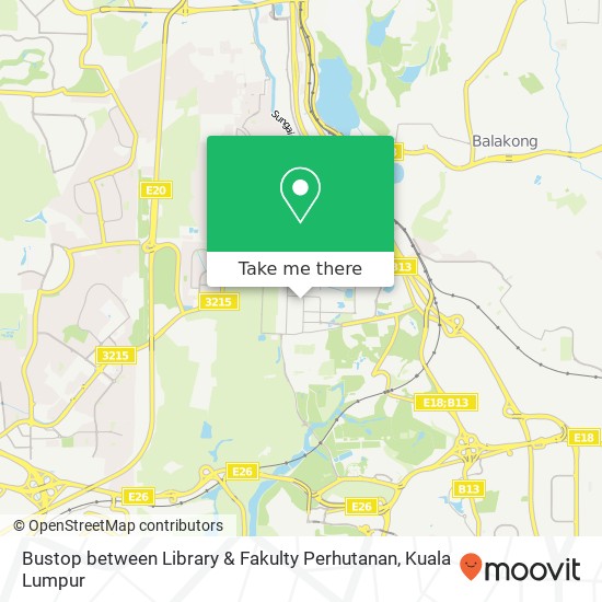 Bustop between Library & Fakulty Perhutanan map