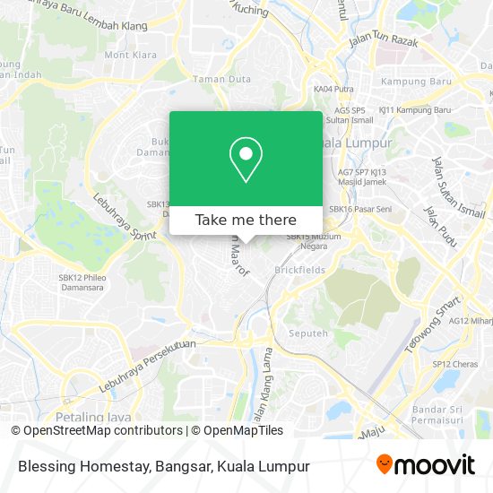 Blessing Homestay, Bangsar map