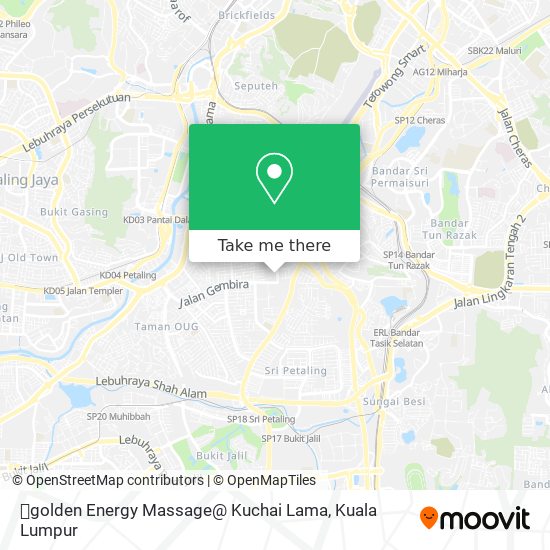 Peta golden Energy Massage@ Kuchai Lama