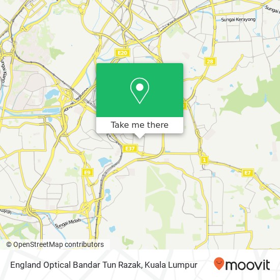 England Optical Bandar Tun Razak map