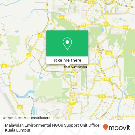 Malaysian Environmental NGOs Support Unit Office map