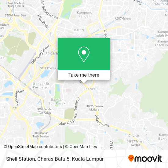 Shell Station, Cheras Batu 5 map
