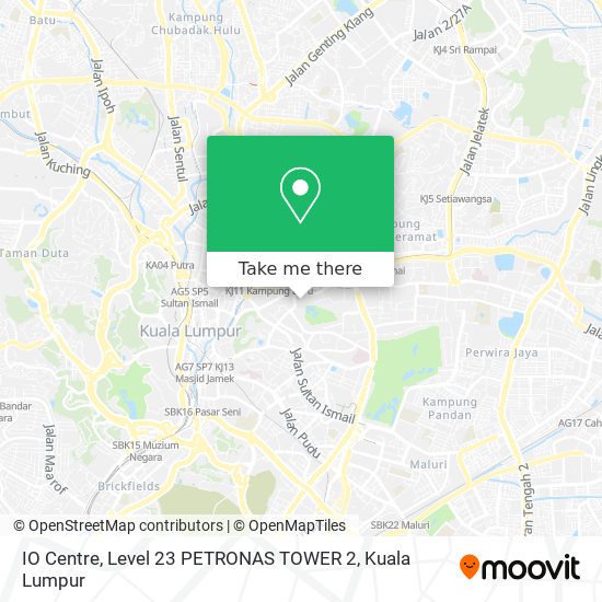 Peta IO Centre, Level 23 PETRONAS TOWER 2