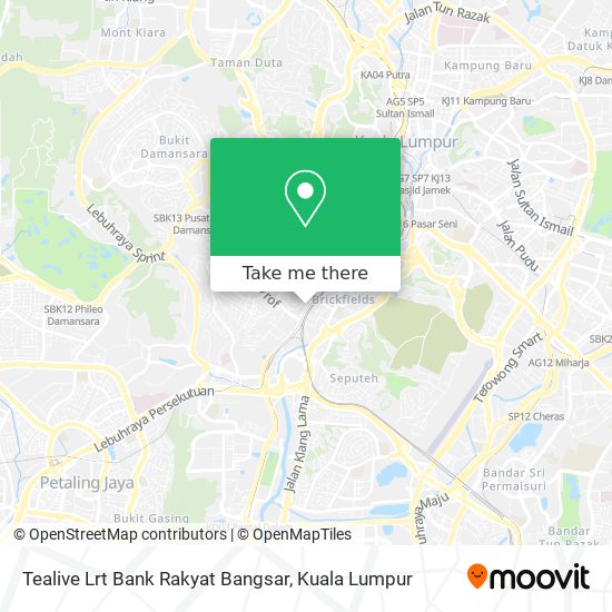 Peta Tealive Lrt Bank Rakyat Bangsar