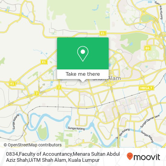 0834,Faculty of Accountancy,Menara Sultan Abdul Aziz Shah,UiTM Shah Alam map