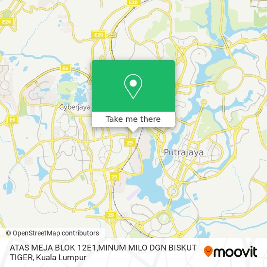 ATAS MEJA BLOK 12E1,MINUM MILO DGN BISKUT TIGER map