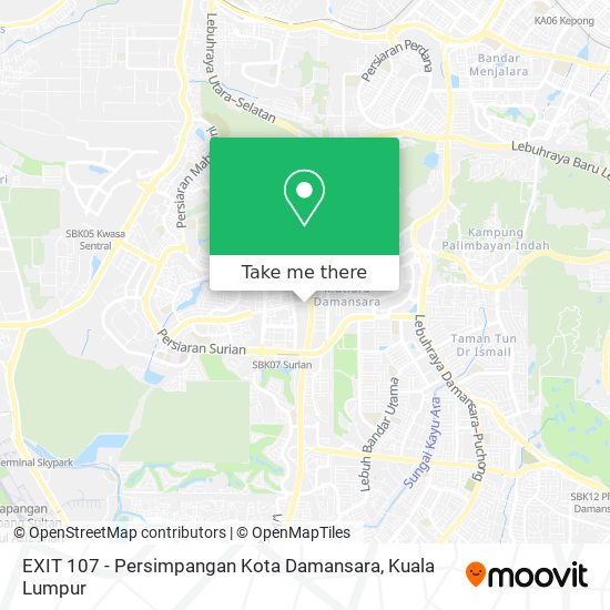 EXIT 107 - Persimpangan Kota Damansara map