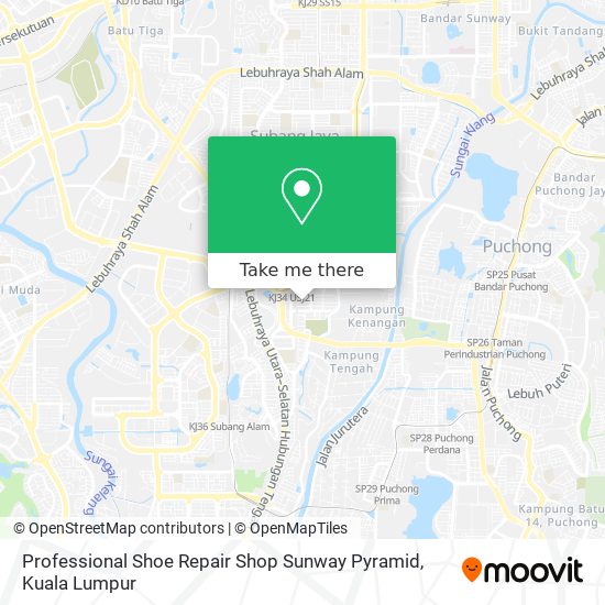 Professional Shoe Repair Shop Sunway Pyramid map