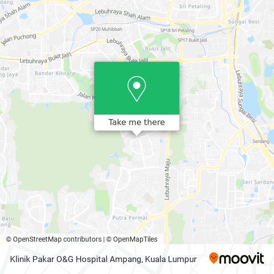 Peta Klinik Pakar O&G Hospital Ampang