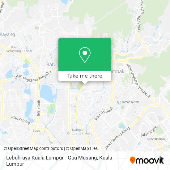 Peta Lebuhraya Kuala Lumpur - Gua Musang