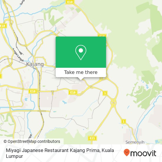 Miyagi Japanese Restaurant Kajang Prima map