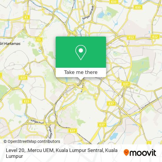 Peta Level 20, .Mercu UEM, Kuala Lumpur Sentral