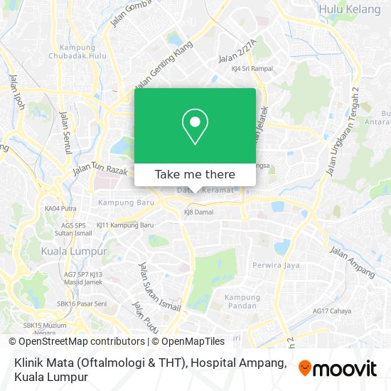 Peta Klinik Mata (Oftalmologi & THT), Hospital Ampang