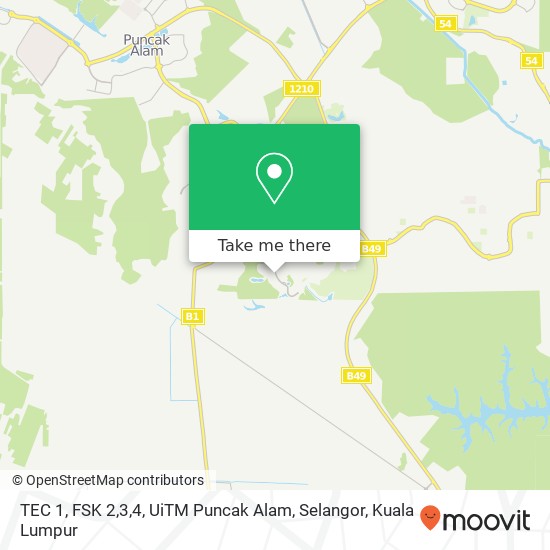 Peta TEC 1, FSK 2,3,4, UiTM Puncak Alam, Selangor