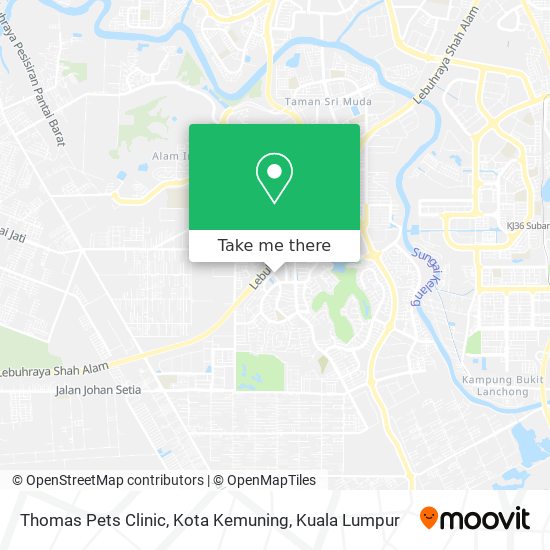 Peta Thomas Pets Clinic, Kota Kemuning
