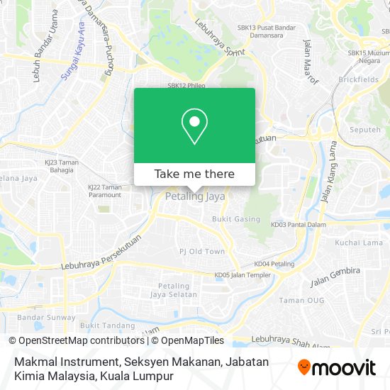Makmal Instrument, Seksyen Makanan, Jabatan Kimia Malaysia map