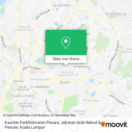 Kaunter Perkhidmatan Pesara, Jabatan Arah Rekod & Pencen map